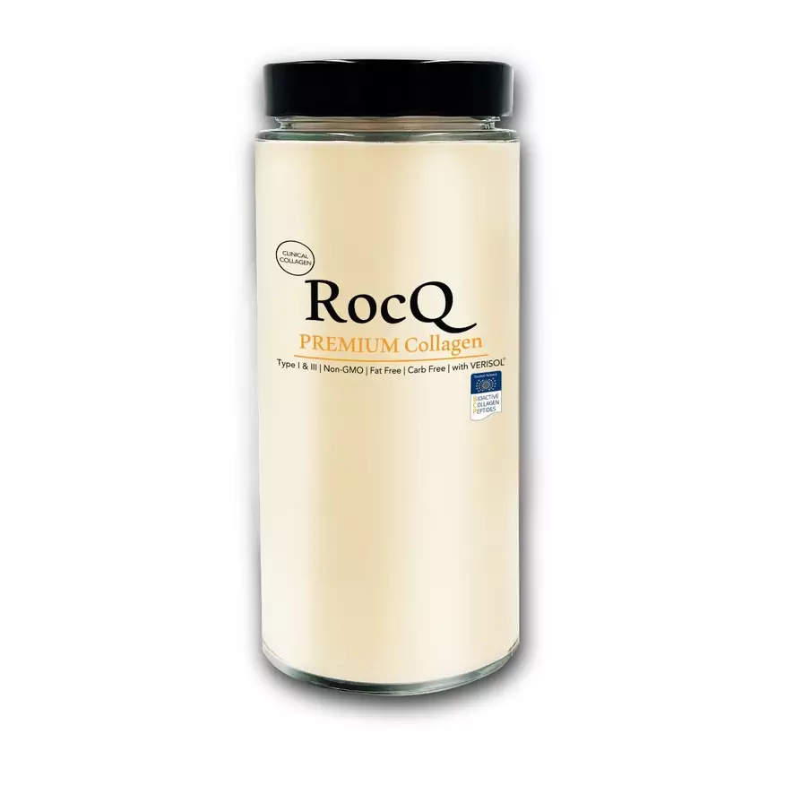 RocQ Premium Verisol Collagen | Glass Jar | 400g | Enhanced Skin Elasticity & Hair Growth | Anti-Aging Formula