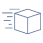 Flying box icon for courier delivery.