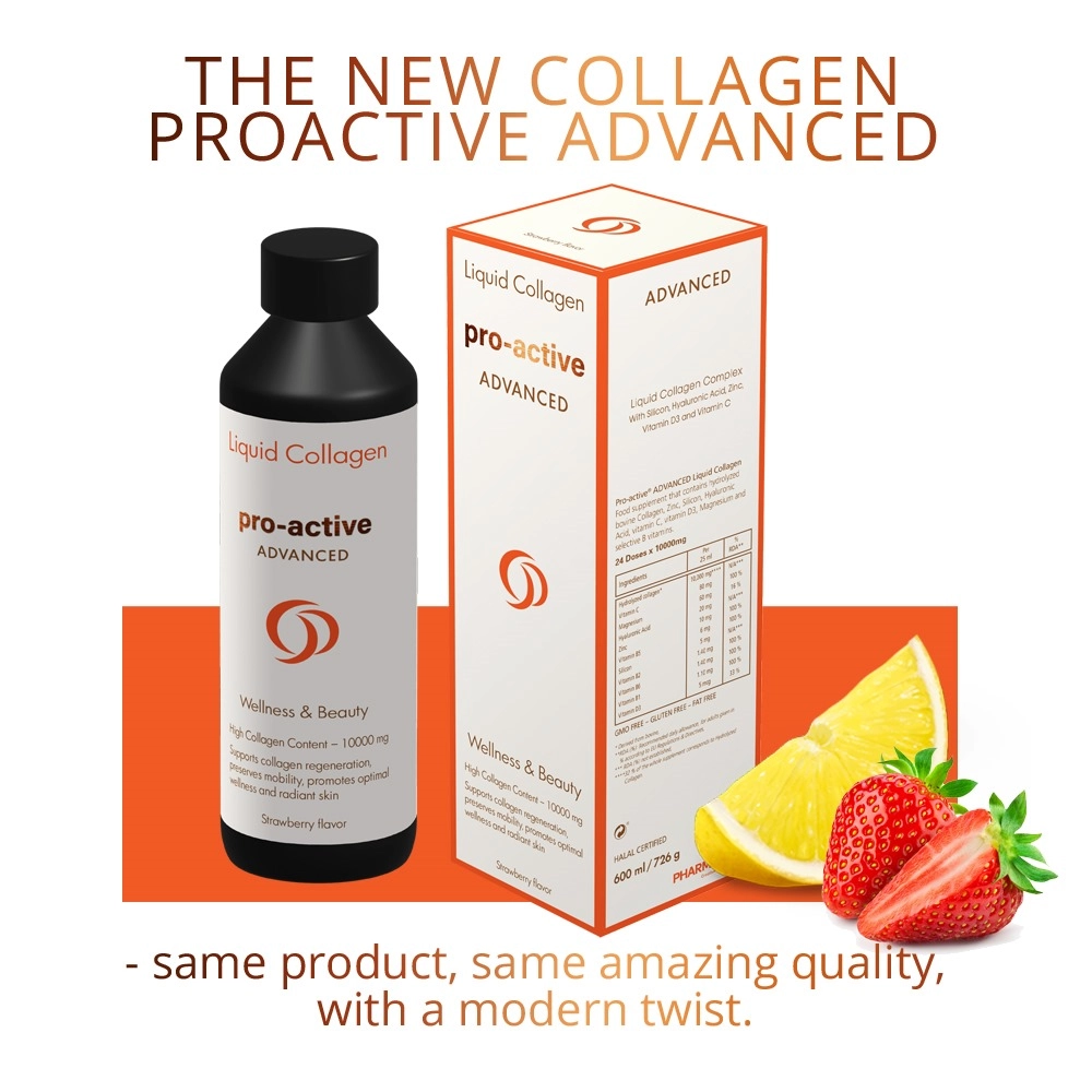 Pro-Active Liquid Collagen | 600ml | Strawberry Flavour | Skin Rejuvenation & Joint Health - Image 3