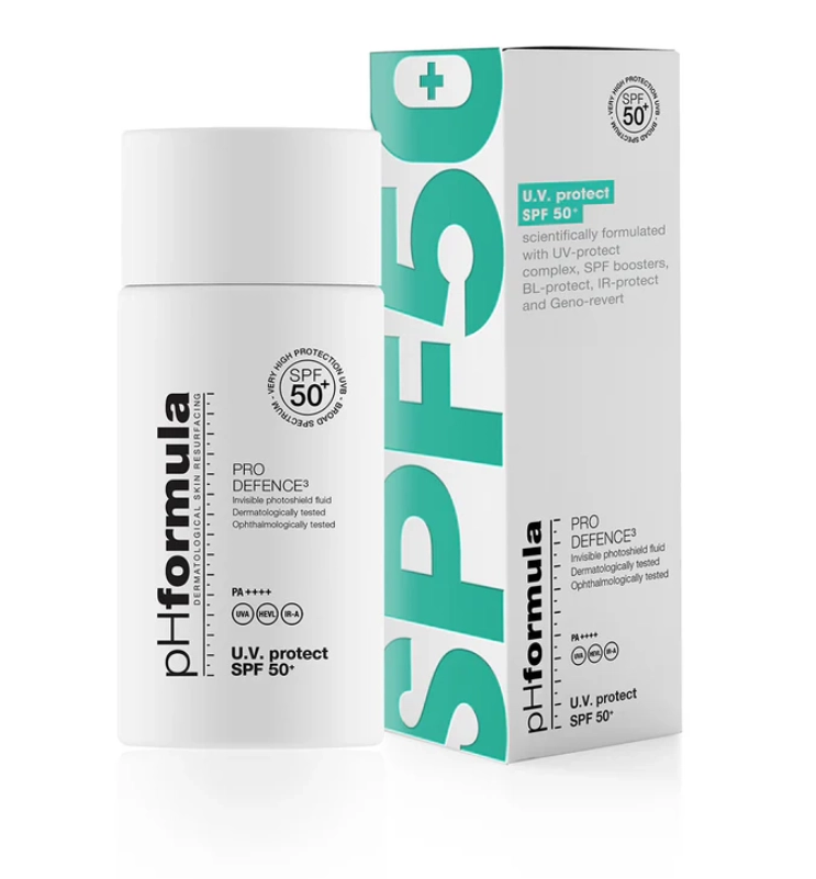 pHformula U.V protect SPF 50+ PRO DEFENCE3 | 50ml | Advanced UVA/UVB , Sun damage and Premature aging Protection| Daily Facial Sunscreen
