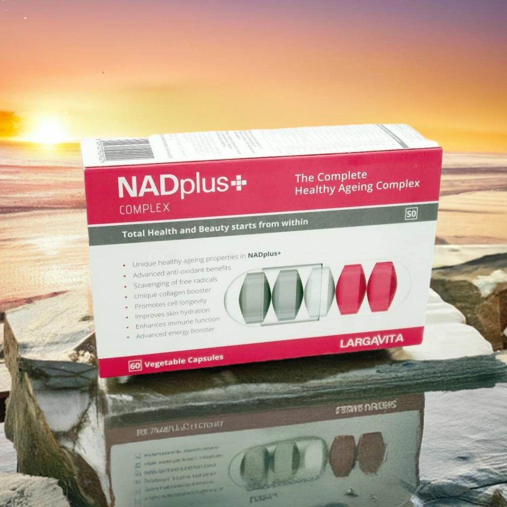 Product Shoot Editorial Shot of NADplus+ on beach.