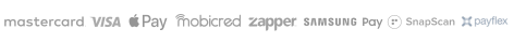 TSABR-payment-methods Payment methods icon. Mastercard, VISA, Apple Pay, Samsung Pay, Microcred, Zapper, ScanPay.