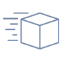 Flying box icon for courier delivery.
